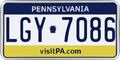 PA license plate LGY7086