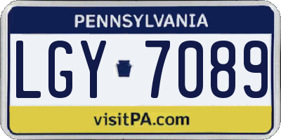 PA license plate LGY7089