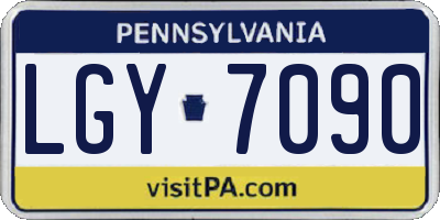 PA license plate LGY7090