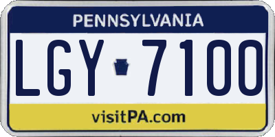 PA license plate LGY7100
