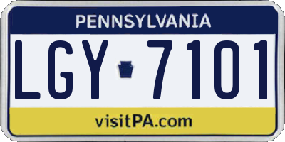 PA license plate LGY7101