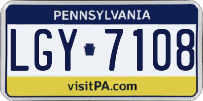 PA license plate LGY7108