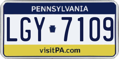 PA license plate LGY7109
