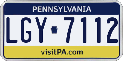 PA license plate LGY7112