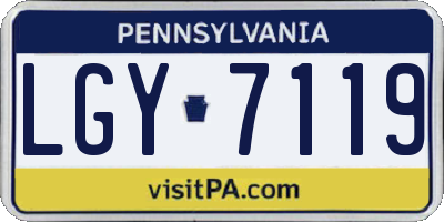 PA license plate LGY7119