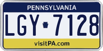PA license plate LGY7128