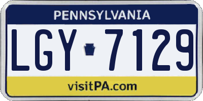 PA license plate LGY7129
