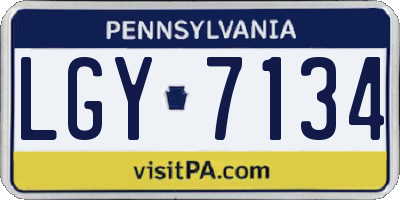 PA license plate LGY7134