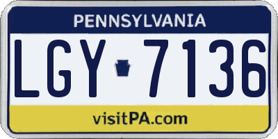 PA license plate LGY7136