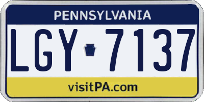 PA license plate LGY7137
