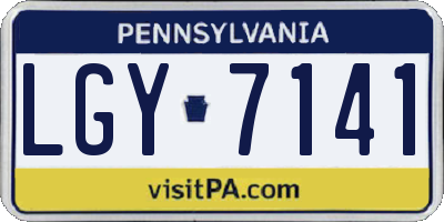 PA license plate LGY7141