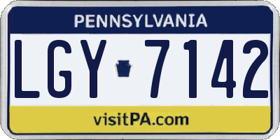 PA license plate LGY7142