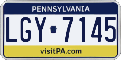 PA license plate LGY7145