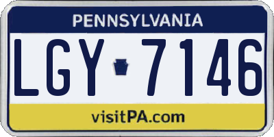 PA license plate LGY7146