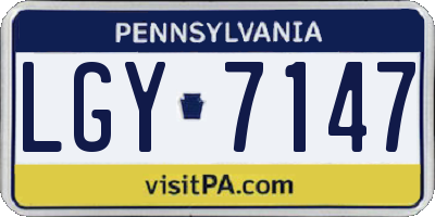 PA license plate LGY7147