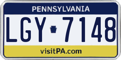 PA license plate LGY7148