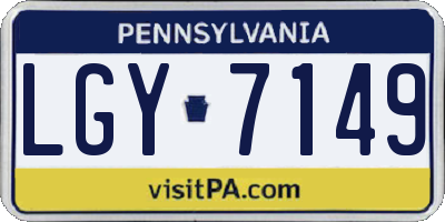 PA license plate LGY7149