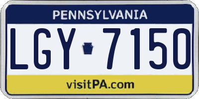 PA license plate LGY7150