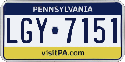 PA license plate LGY7151