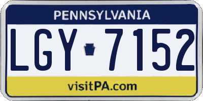 PA license plate LGY7152