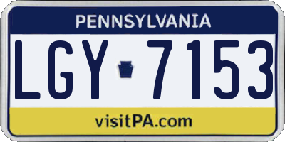 PA license plate LGY7153