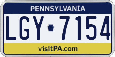 PA license plate LGY7154