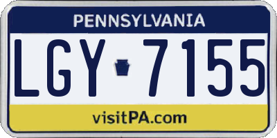 PA license plate LGY7155