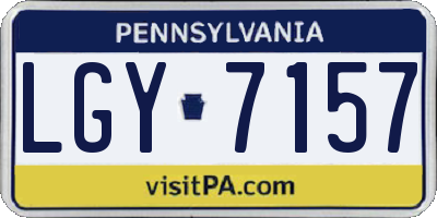 PA license plate LGY7157