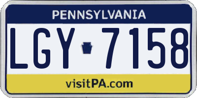 PA license plate LGY7158