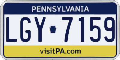 PA license plate LGY7159