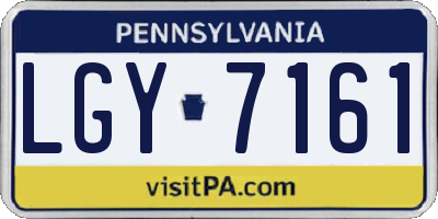 PA license plate LGY7161