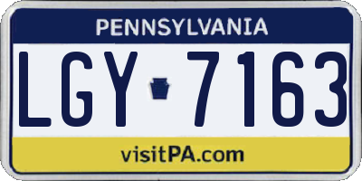 PA license plate LGY7163