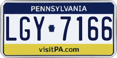 PA license plate LGY7166