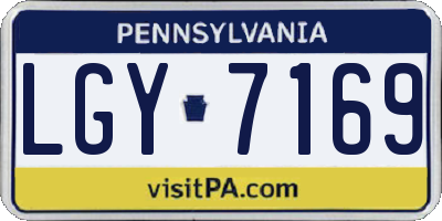 PA license plate LGY7169