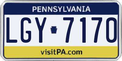 PA license plate LGY7170