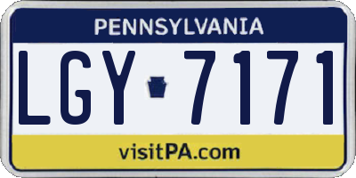 PA license plate LGY7171