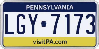 PA license plate LGY7173