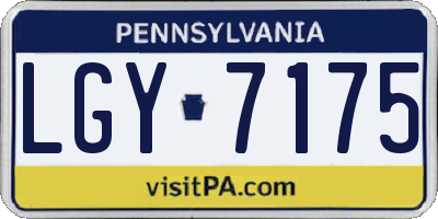 PA license plate LGY7175