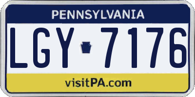 PA license plate LGY7176