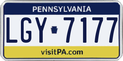 PA license plate LGY7177