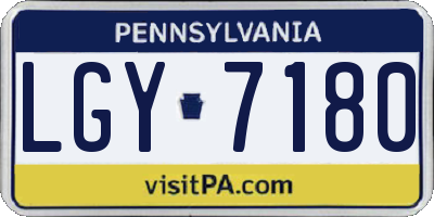 PA license plate LGY7180