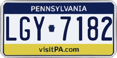 PA license plate LGY7182