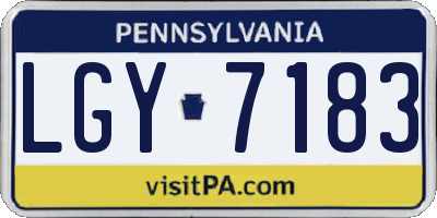 PA license plate LGY7183