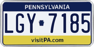 PA license plate LGY7185