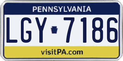PA license plate LGY7186