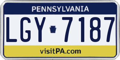 PA license plate LGY7187