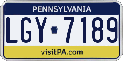PA license plate LGY7189