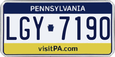 PA license plate LGY7190