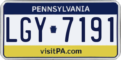 PA license plate LGY7191