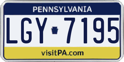 PA license plate LGY7195
